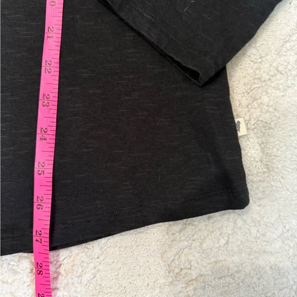 Toad&Co Eco V-Neck Long Sleeve Tee Black Organic Cotton Tencel Stretch L - Picture 5 of 5